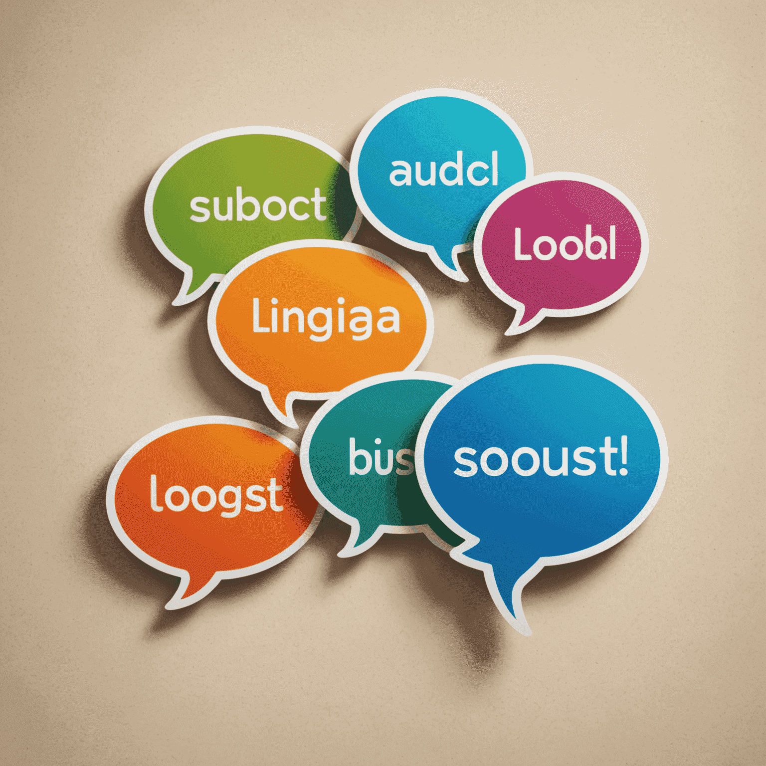 LinguaBoost logo featuring a stylized speech bubble with multiple language characters