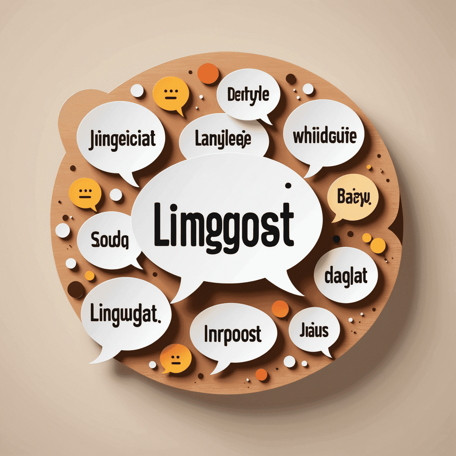 LinguaBoost logo featuring a stylized speech bubble with multiple language characters